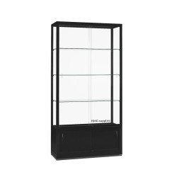 Aluminium Trendline vitrine 1000x400x2000 met onderkast zonder verlichting