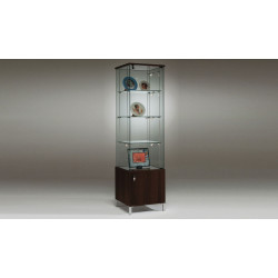 Volglas vitrine met onderkast Cubic 48K met plafond LED verlichting